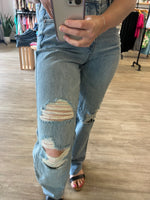 90s Destroyed Straight Jeans by Judy Blue