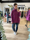 Oversized Cowl Neck Sweater in Plum