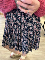 Floral Pleated Skirt