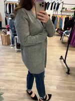 Sweater Cardigan with Pockets in Gray