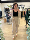 Sweater Cardigan with Pockets in Beige