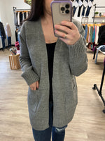 Sweater Cardigan with Pockets in Gray