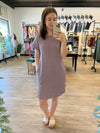 Ribbed T-shirt Dress in Dusty Lavender
