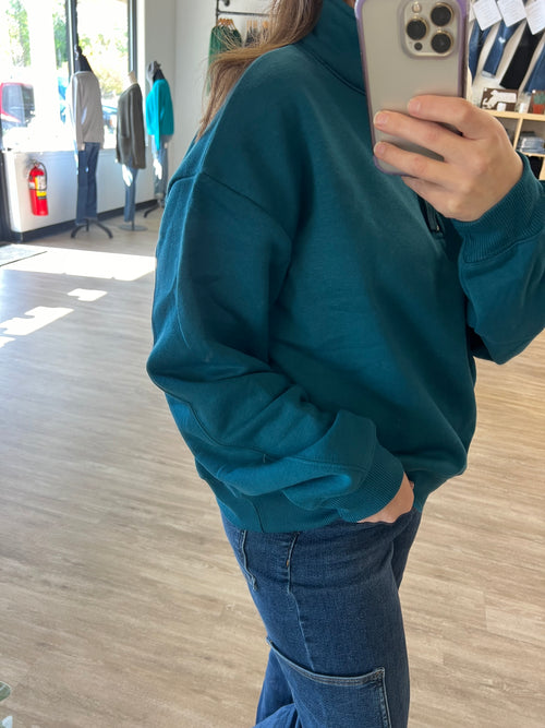 Half Zip Fleece in Teal