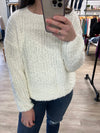 Brushed Round Neck Sweater in Off White