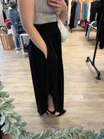 Smocked Maxi Skirt in Black