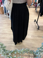 Smocked Maxi Skirt in Black