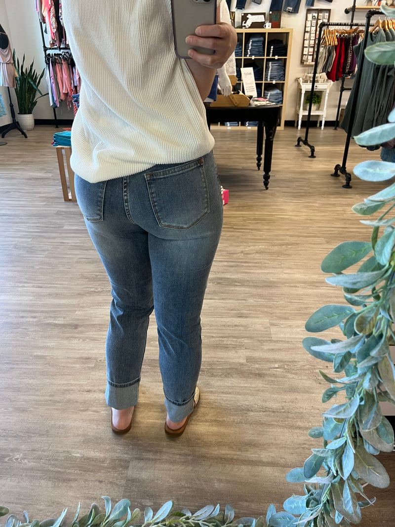 Vintage Wash Boyfriend Jeans by Judy Blue