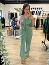 Twill Jumpsuit in Sage