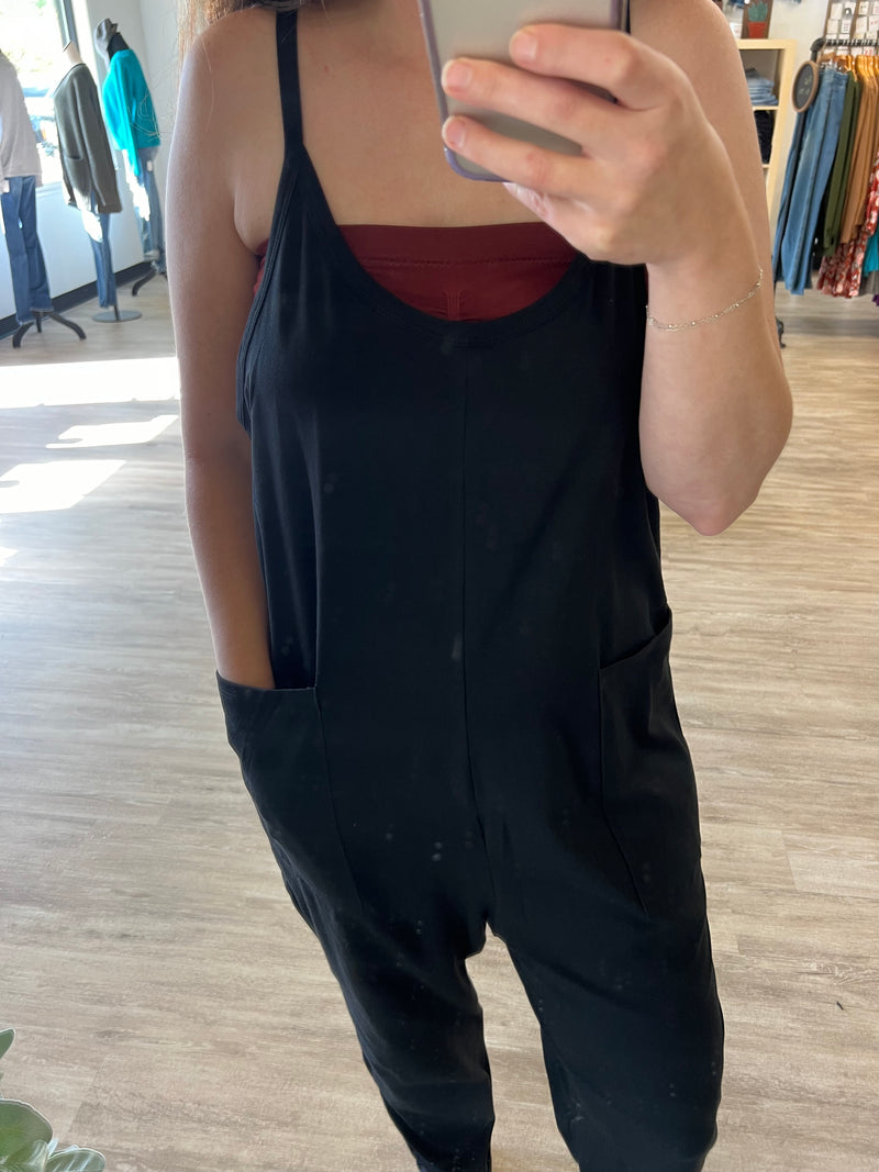 Spaghetti Strap Jumpsuit in Black