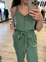 Twill Jumpsuit in Sage