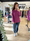 Cozy Days Long Sleeve Top in Plum