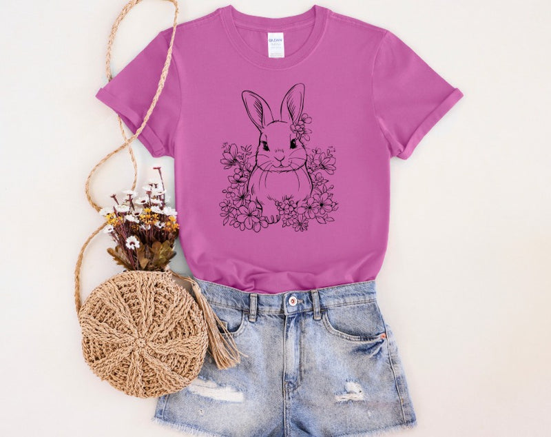 Bunny Floral Graphic Tee - MADE TO ORDER